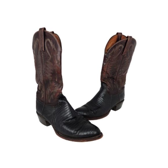 LUCCHESE 2000 Bottes de cowboy vintage cuir autruche pleine LUCCHESE 2000 Bottes de cowboy vintage cuir autruche pleine